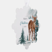 Carte Décorative Noël Doe dans une forêt froide (Droite)