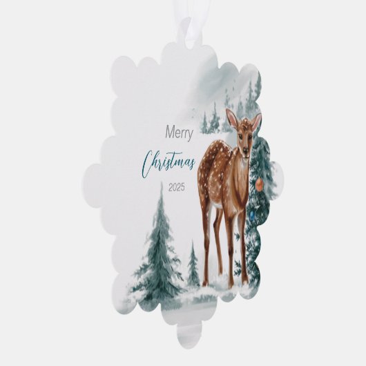 Carte Décorative Noël Doe dans une forêt froide (Droite)
