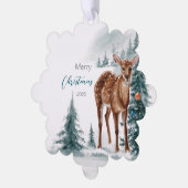 Carte Décorative Noël Doe dans une forêt froide (Gauche)