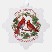 Carte Décorative Noël du cardinal rouge (Verso)