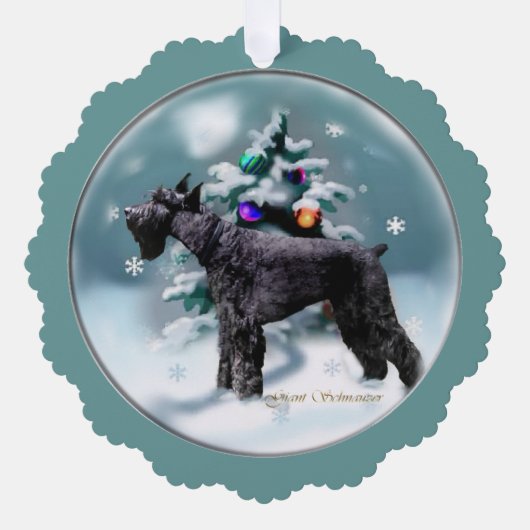 Carte Décorative Noël du géant Schnauzer (Recto)
