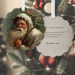 Carte Décorative Noël du Vieux Père vintage à la neige<br><div class="desc">Vintage artistique Robert Finlay McIntyre portrait du vieux monde Père Noël dans la neige avec saint et glace sur ses robes. Le verso comporte un arrière - plan sépia complémentaire avec des champs de texte modifiables.</div>