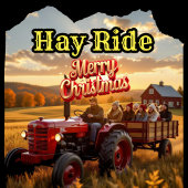 Carte Décorative Noël familial à la ferme