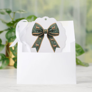 Carte Décorative Noël Fête Renne Ruban