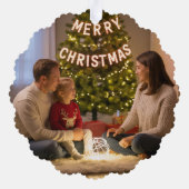 Carte Décorative Noël Fête Renne Ruban (Verso)