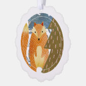Carte Décorative Noël Folk Art Fox (Gauche)