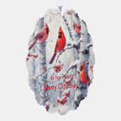 Carte Décorative Noël hiver Neige Arbres Cardinal Parents (Droite)