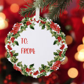 Carte Décorative Noël Holly Feuilles & Berries Joyeux Noël