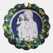 Carte Décorative Noël Madonna et l'enfant Della Robbia Garland (Recto)