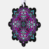 Carte Décorative Noël Mandala violet et Turquoise (Gauche)