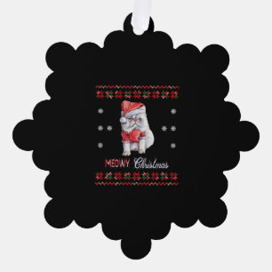 Carte Décorative Noël Meowy, Amoureux des chats Joyeux Noël