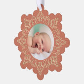 Carte Décorative noël orange poussiéreux nouveau bébé (Gauche)