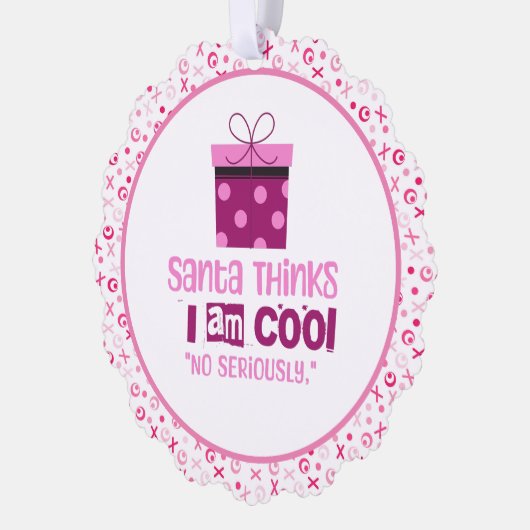 Carte Décorative Noël Père Noël pense ... Lettres roses (Gauche)