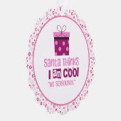 Carte Décorative Noël Père Noël pense ... Lettres roses (Droite)