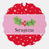 Carte Décorative Noël personnalisé Holly & Berries (Recto)