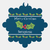Carte Décorative Noël personnalisé Holly & Berries (Recto)