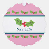 Carte Décorative Noël personnalisé Holly & Berries (Recto)