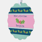 Carte Décorative Noël personnalisé Holly & Berries (Gauche)