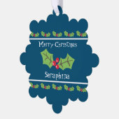 Carte Décorative Noël personnalisé Holly & Berries (Gauche)