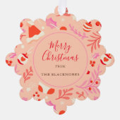 Carte Décorative Noël rouge rose (Recto)