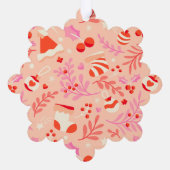 Carte Décorative Noël rouge rose (Verso)