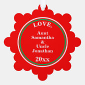 Carte Décorative Noël Rouge Vert Turquoise (Verso)