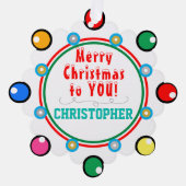 Carte Décorative Noël Rouge Vert Turquoise (Recto)