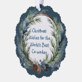 Carte Décorative Noël Souhaite verdure Wreath Co-travailleur (Gauche)