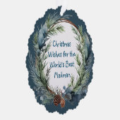 Carte Décorative Noël Souhaite Verdure Wreath Mailman (Droite)