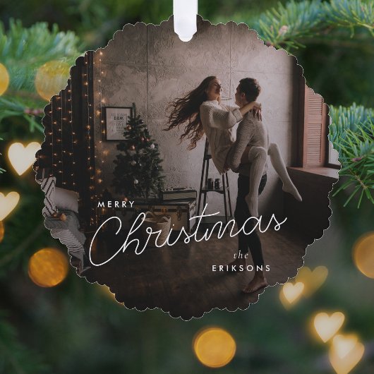 Carte Décorative Noël tendance moderne | Dark Dusky Couple Photo