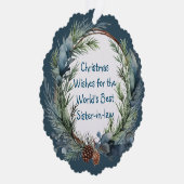 Carte Décorative Noël Voeux de verdure Couronne Soeur-belle (Droite)