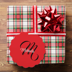 Carte Décorative Nom initial minimaliste moderne monogramme rouge