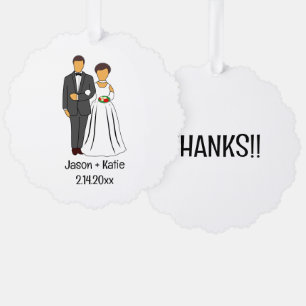 Carte Décorative Noms de mariée et de chambre Faveur de mariage