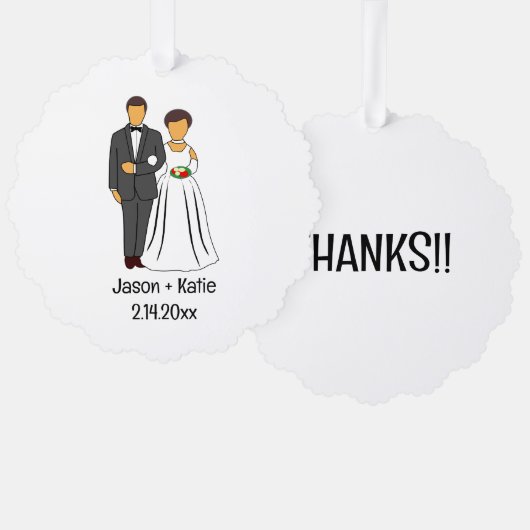 Carte Décorative Noms de mariée et de chambre Faveur de mariage (Recto/Verso)