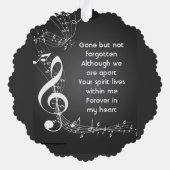 Carte Décorative Notes de musique pour souvenir chrétien (Verso)