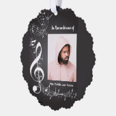 Carte Décorative Notes de musique pour souvenir chrétien (Gauche)