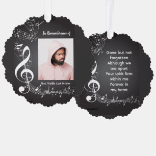 Carte Décorative Notes de musique pour souvenir chrétien