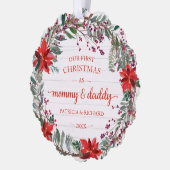 Carte Décorative Notre premier Noël en tant que maman & papa Rustic (Gauche)