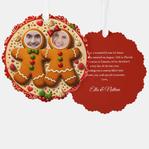 Carte Décorative Notre premier Noël M. et Mme Fun Gingerbread Photo