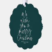 Carte Décorative Nous vous souhaitons un joyeux Noël vert une photo (Gauche)