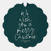 Carte Décorative Nous vous souhaitons un joyeux Noël vert une photo (Recto)