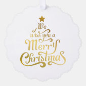 Carte Décorative Nous vous souhaitons une joyeux feuille de Noël mi (Recto)