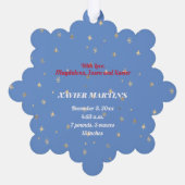 Carte Décorative nouveau bébé garçon Joyeux Noël (Verso)