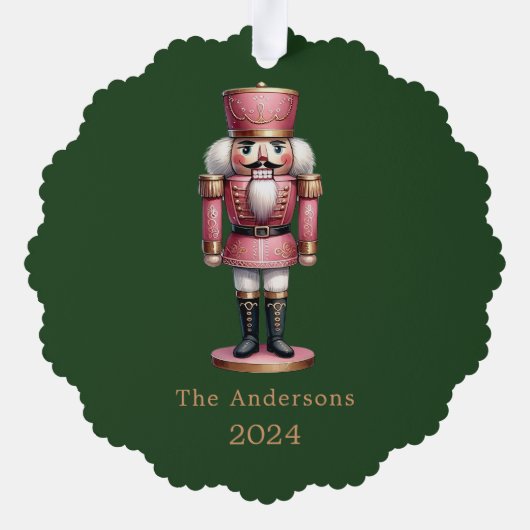 Carte Décorative Nutcracker rose vert simple (Verso)