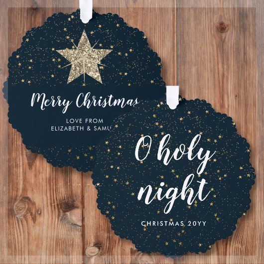 Carte Décorative O Holy Night | Gold Star