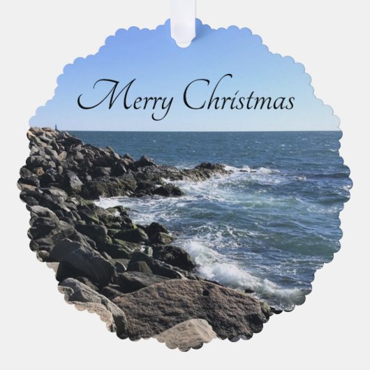 Carte Décorative Ocean Photo Merci Client Joyeux Noël (Recto)