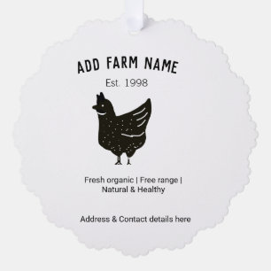 Carte Décorative OEufs de poulet fermier ajouter nom année adresse 