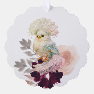 Carte Décorative Oiseau de Paradis Exotique Floconneux Irridescent
