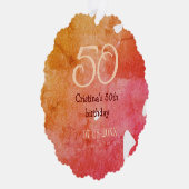 Carte Décorative Orange rouge 50 anniversaire ajouter nom date p (Droite)