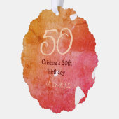 Carte Décorative Orange rouge 50 anniversaire ajouter nom date p (Gauche)